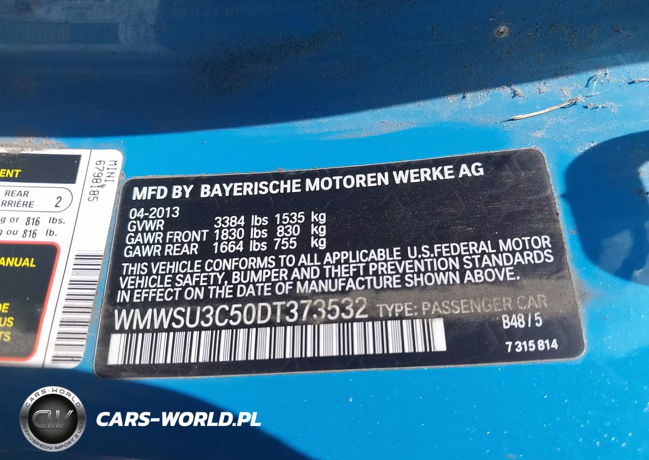 2013 Mini Hardtop Cooper VIN:WMWSU3C50DT373532 - 9