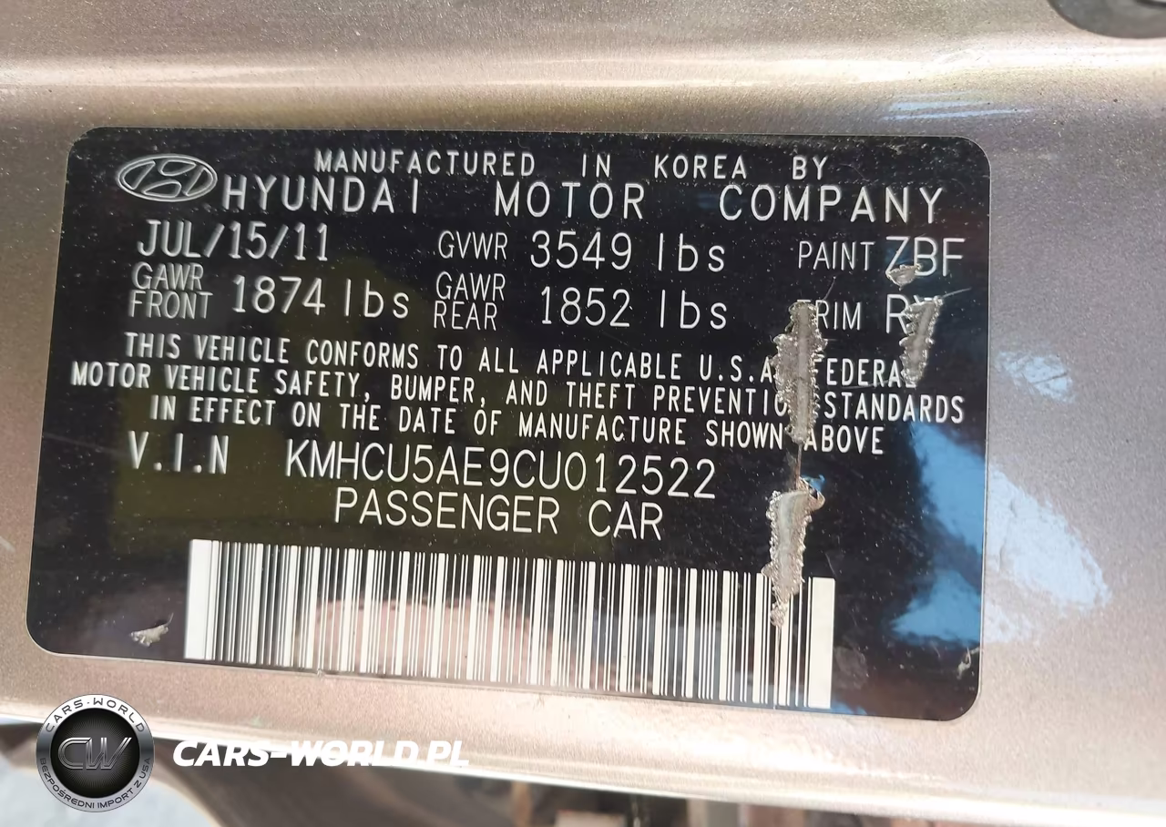 2012 Hyundai Accent Se VIN:KMHCU5AE9CU012522 - 9