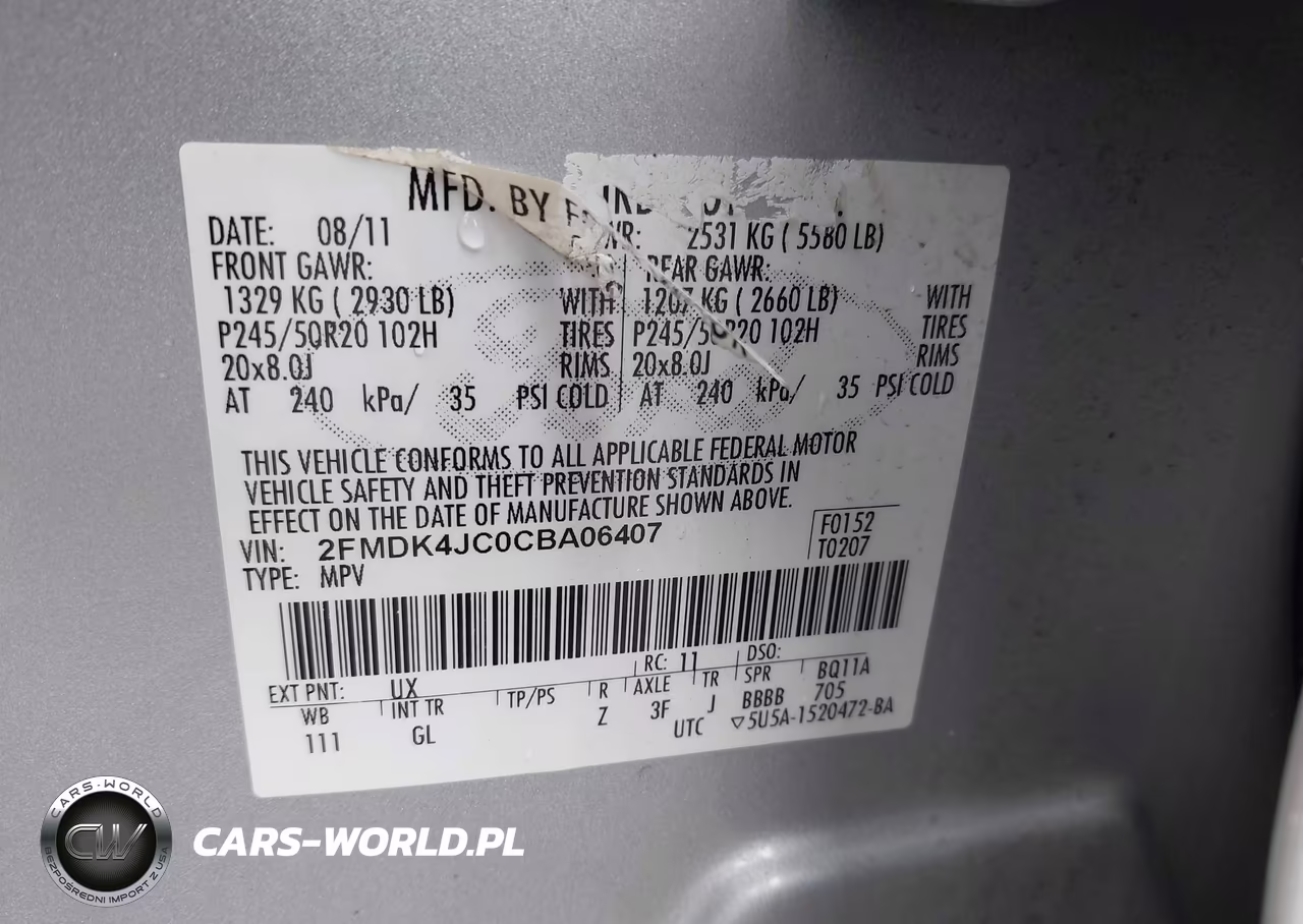 2012 Ford Edge Sel VIN:2FMDK4JC0CBA06407 - 9