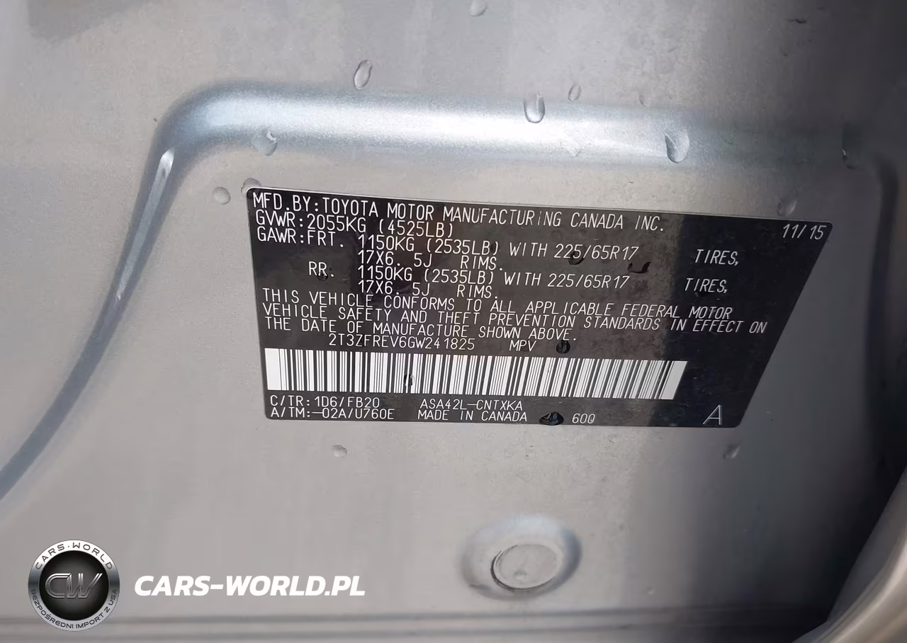 2016 Toyota Rav4 Le VIN:2T3ZFREV6GW241825 - 9