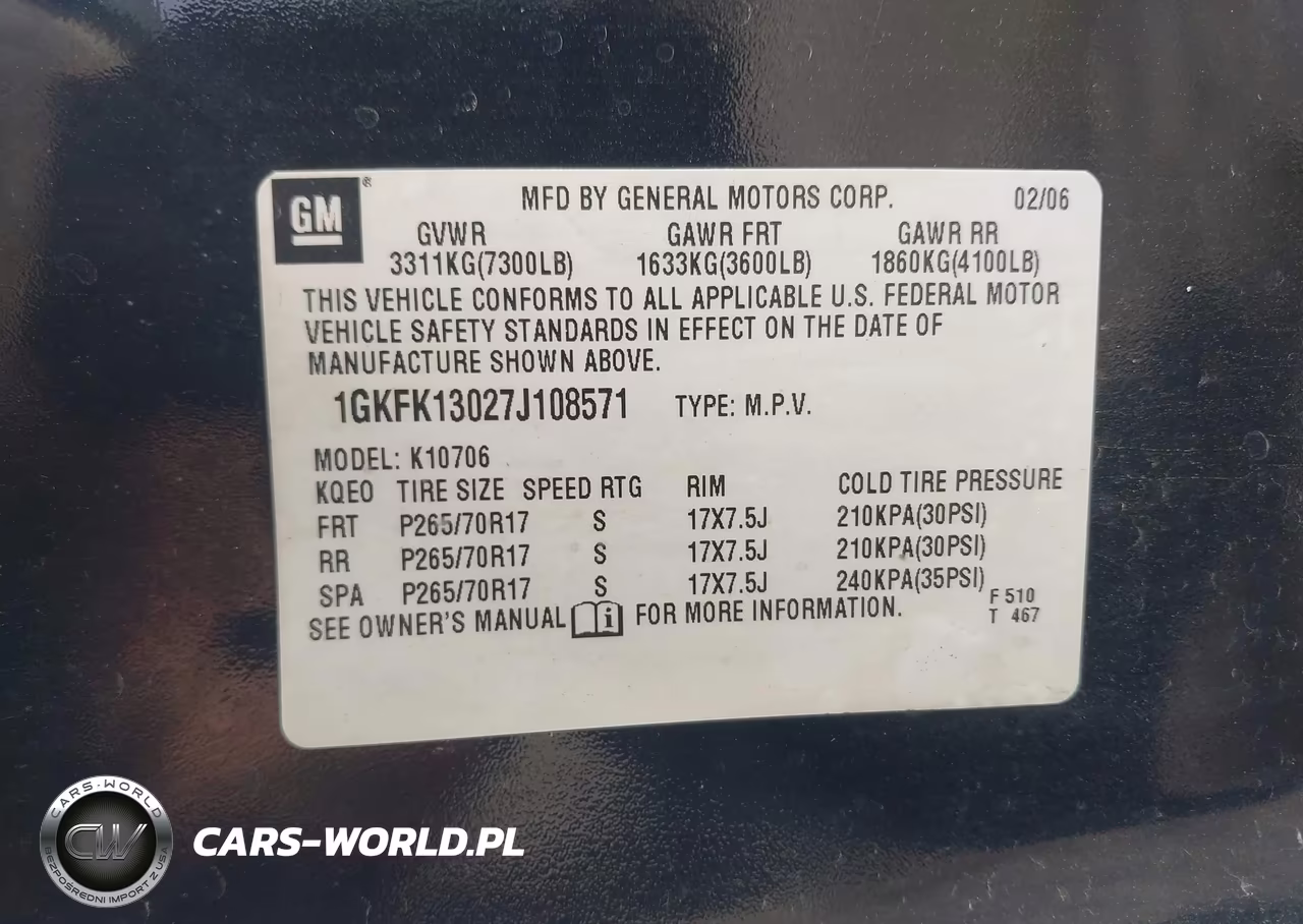 2007 GMC Yukon Slt VIN:1GKFK13027J108571 - 9