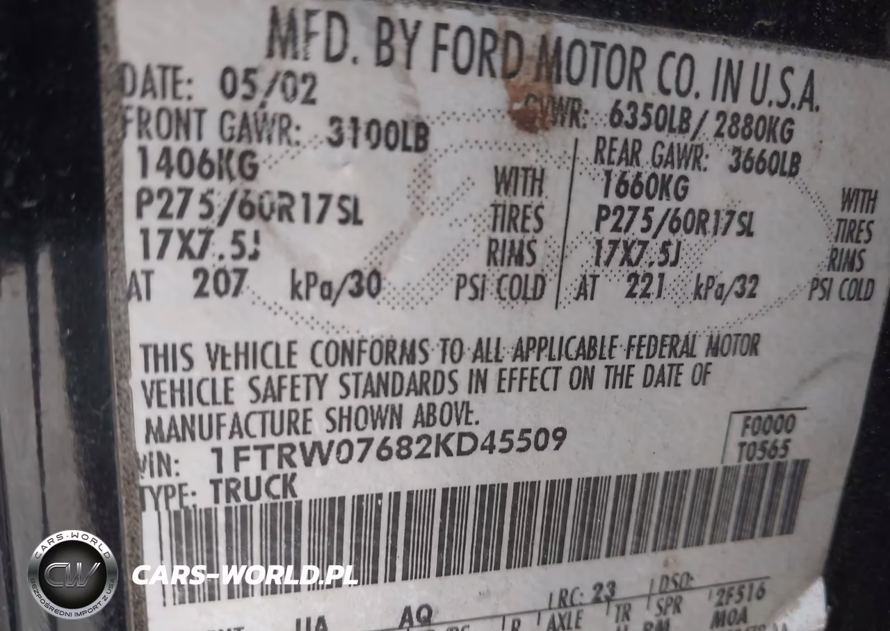 2002 Ford F-150 Lariat-Xlt VIN:1FTRW07682KD45509 - 9