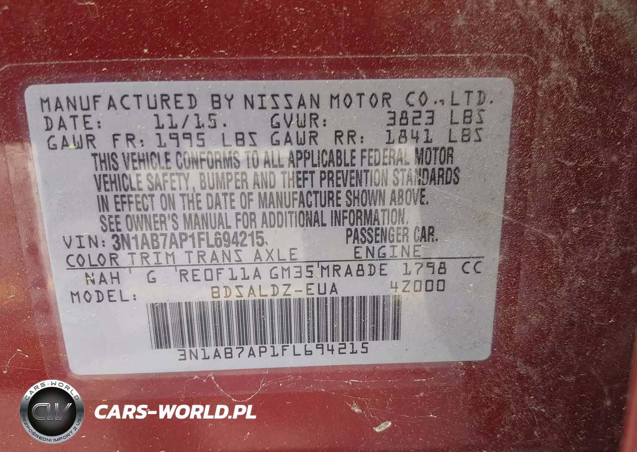 2015 Nissan Sentra Sv VIN:3N1AB7AP1FL694215 - 9