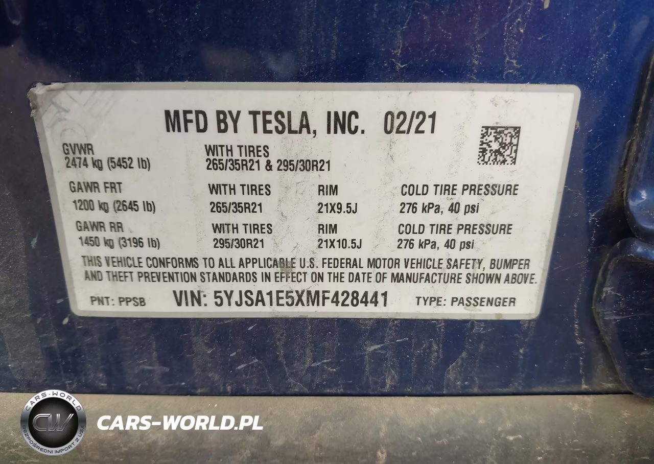 2021 Tesla Model S Long Range Dual Motor All-Wheel Drive VIN:5YJSA1E5XMF428441 - 9