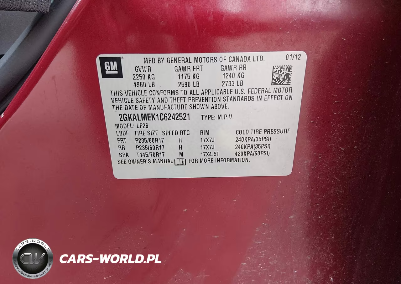 2012 GMC Terrain Sle-1 VIN:2GKALMEK1C6242521 - 9