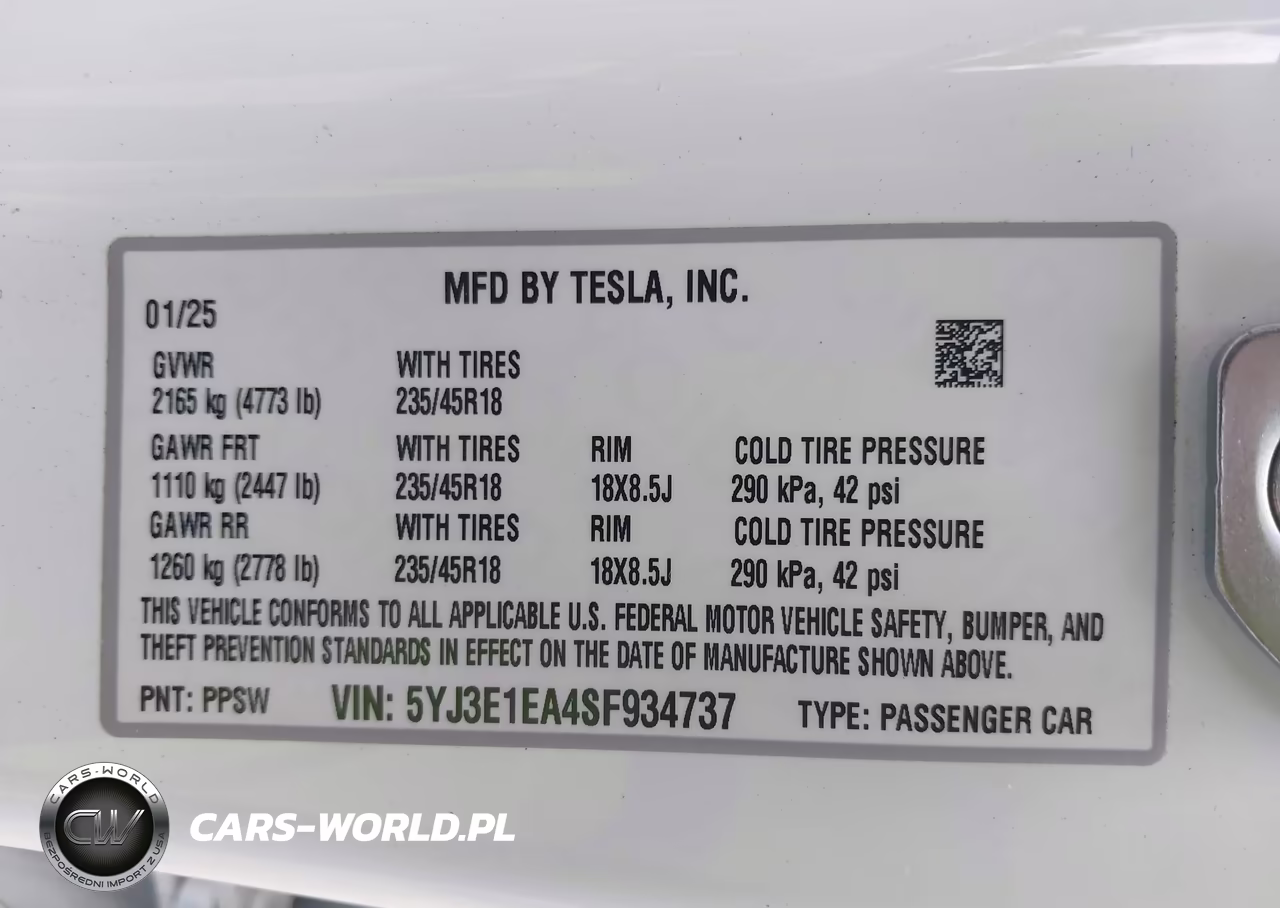 2025 Tesla Model 3 Long Range Rear-Wheel Drive-Standard Rear-Wheel Drive VIN:5YJ3E1EA4SF934737 - 9