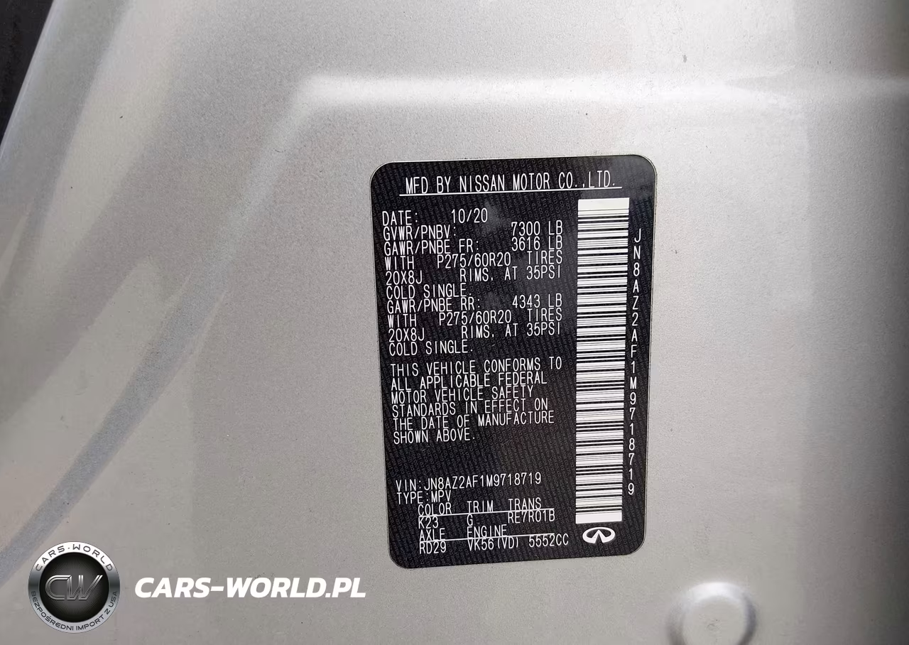 2021 Infiniti Qx80 Luxe VIN:JN8AZ2AF1M9718719 - 9