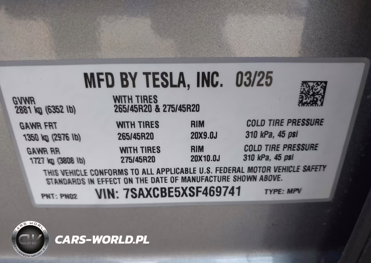 2025 Tesla Model X Long Range VIN:7SAXCBE5XSF469741 - 9