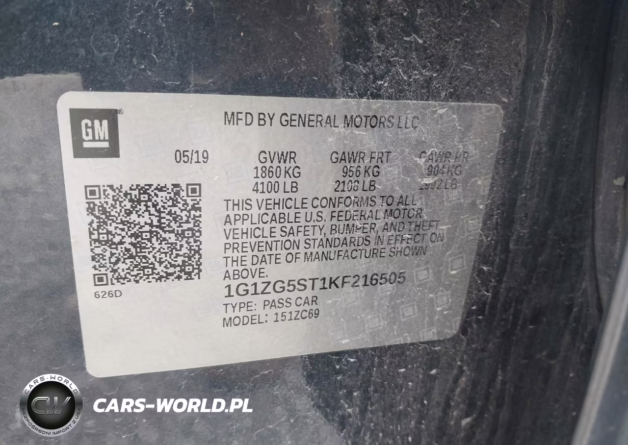 2019 Chevrolet Malibu Rs VIN:1G1ZG5ST1KF216505 - 9