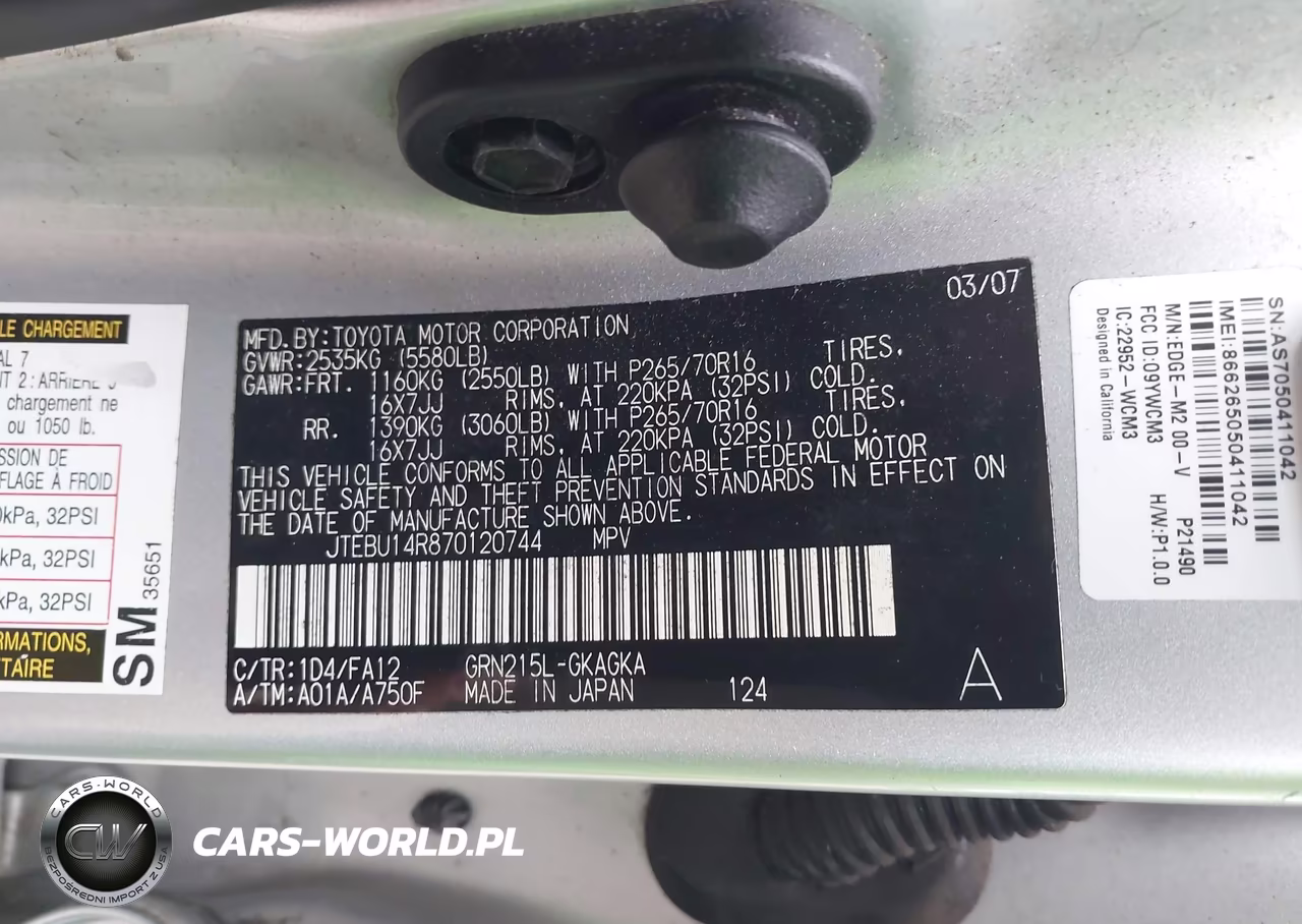 2007 Toyota 4Runner Sr5 V6 VIN:JTEBU14R870120744 - 9