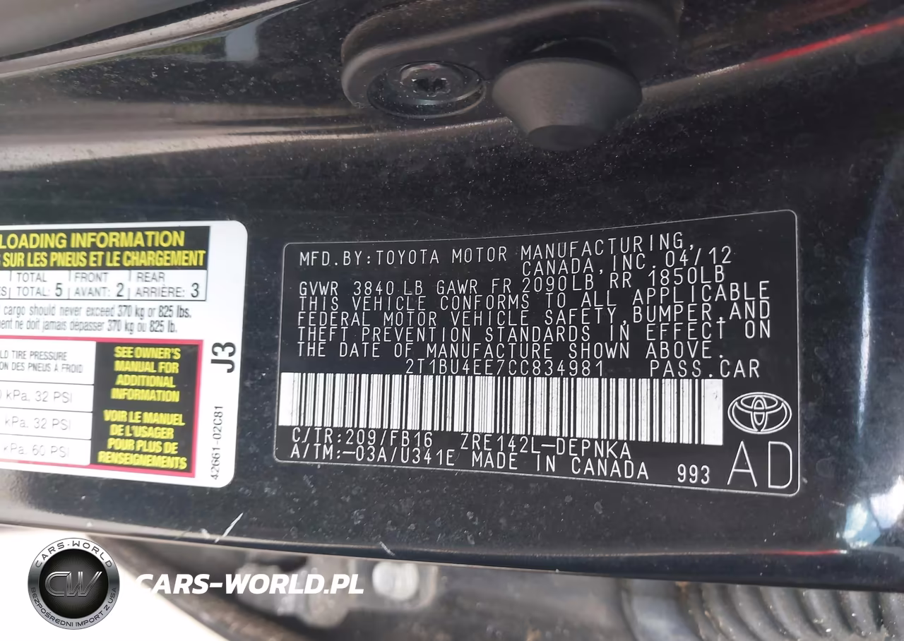 2012 Toyota Corolla Le VIN:2T1BU4EE7CC834981 - 9