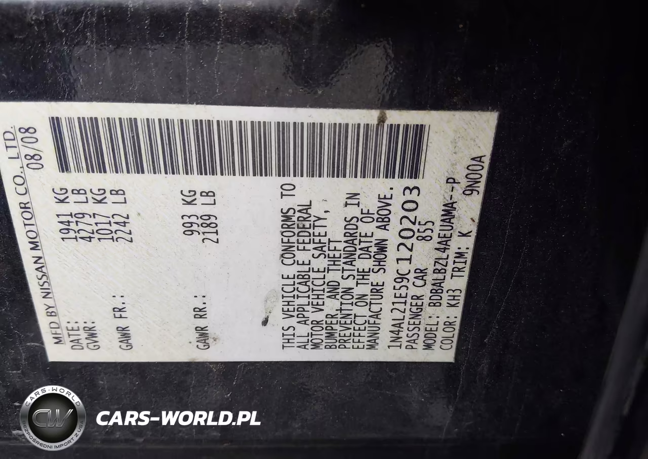 2009 Nissan Altima 2.5 S VIN:1N4AL21E59C120203 - 9