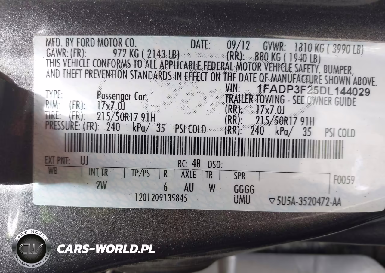 2013 Ford Focus Se VIN:1FADP3F25DL144029 - 9