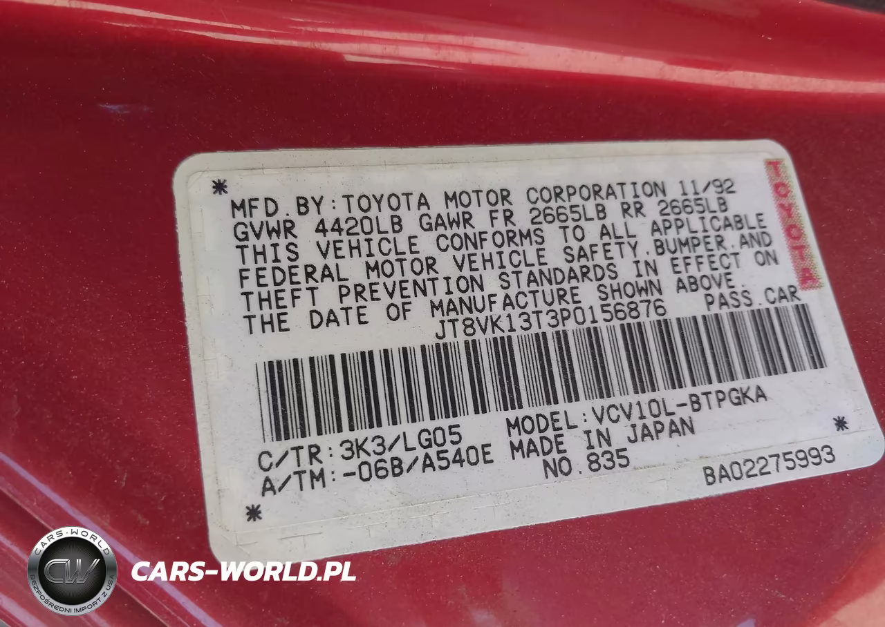 1993 Lexus Es 300 VIN:JT8VK13T3P0156876 - 9