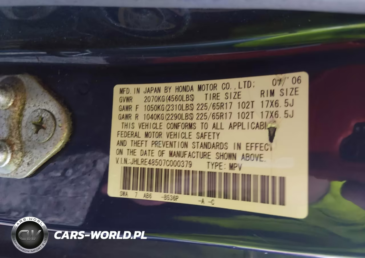 2007 Honda Cr-V Ex VIN:JHLRE48507C000379 - 9
