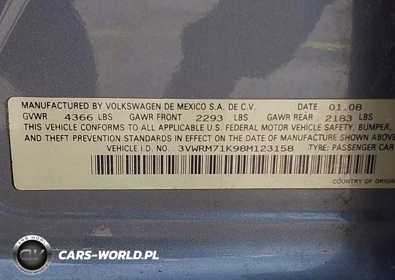 2008 Volkswagen Jetta Se VIN:3VWRM71K98M123158 - 9