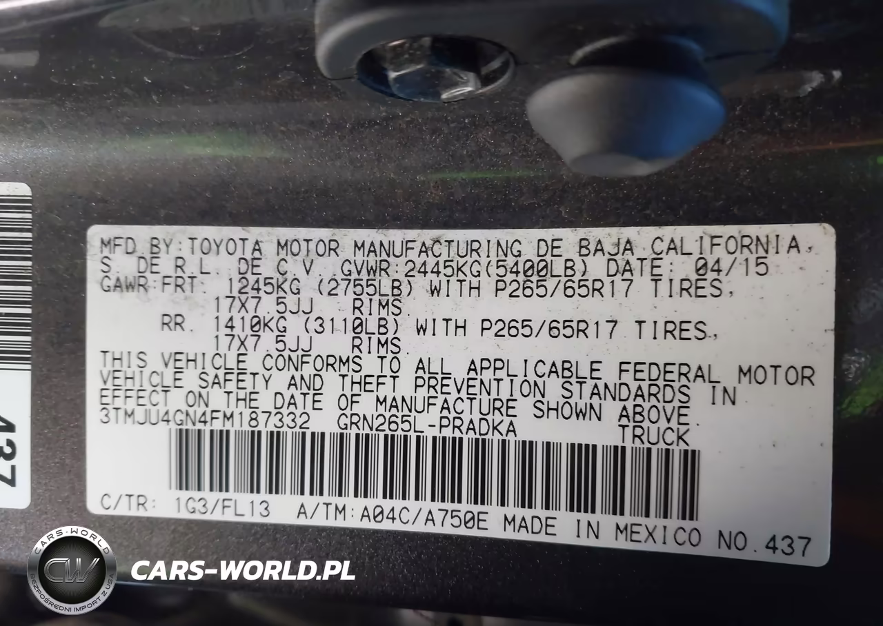 2015 Toyota Tacoma Prerunner V6 VIN:3TMJU4GN4FM187332 - 9