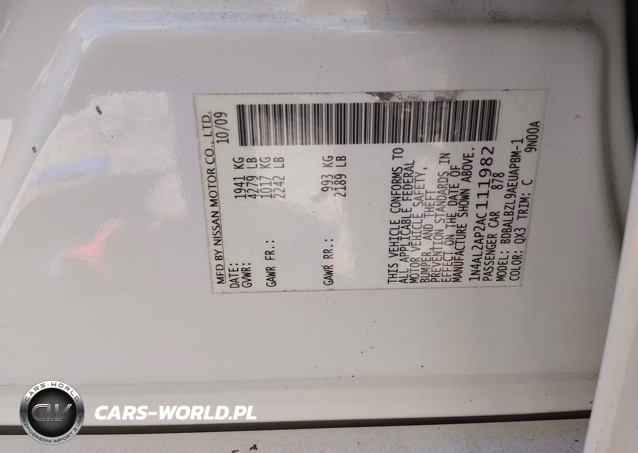 2010 Nissan Altima 2.5 S VIN:1N4AL2AP2AC111982 - 9