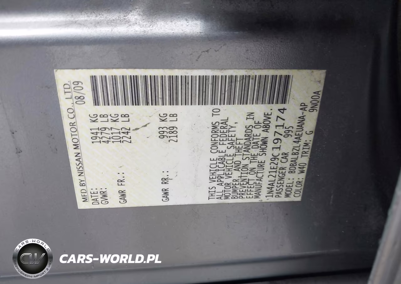 2009 Nissan Altima 2.5 S VIN:1N4AL21E29C197174 - 9