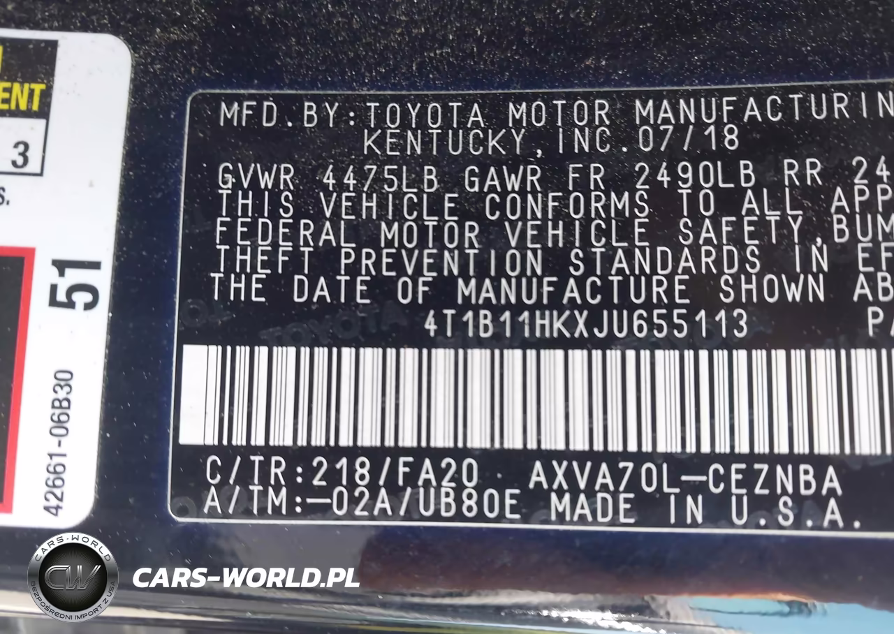 2018 Toyota Camry Le VIN:4T1B11HKXJU655113 - 9