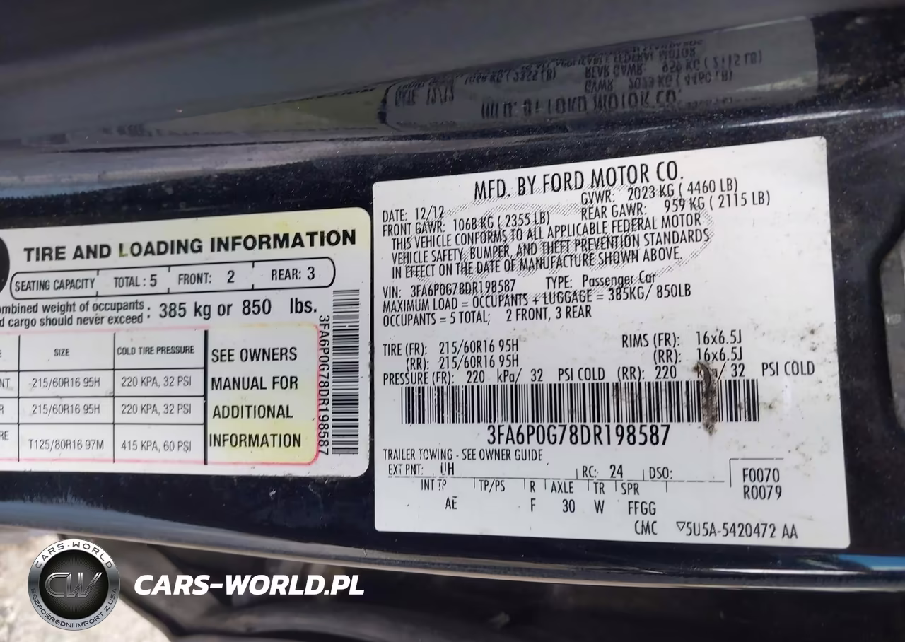 2013 Ford Fusion S VIN:3FA6P0G78DR198587 - 9