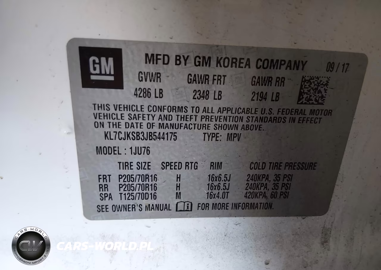 2018 Chevrolet Trax Ls VIN:KL7CJKSB3JB544175 - 9