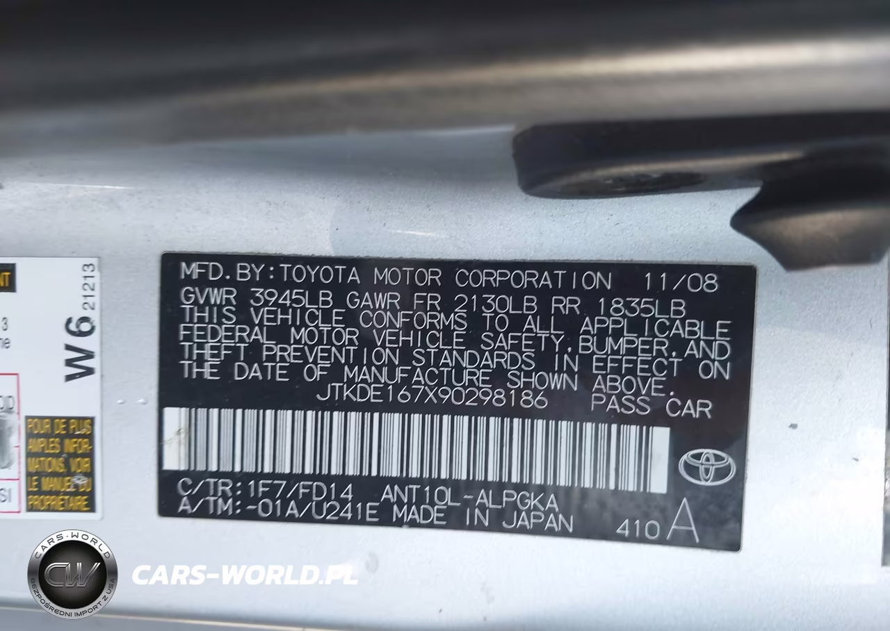 2009 Scion Tc VIN:JTKDE167X90298186 - 9