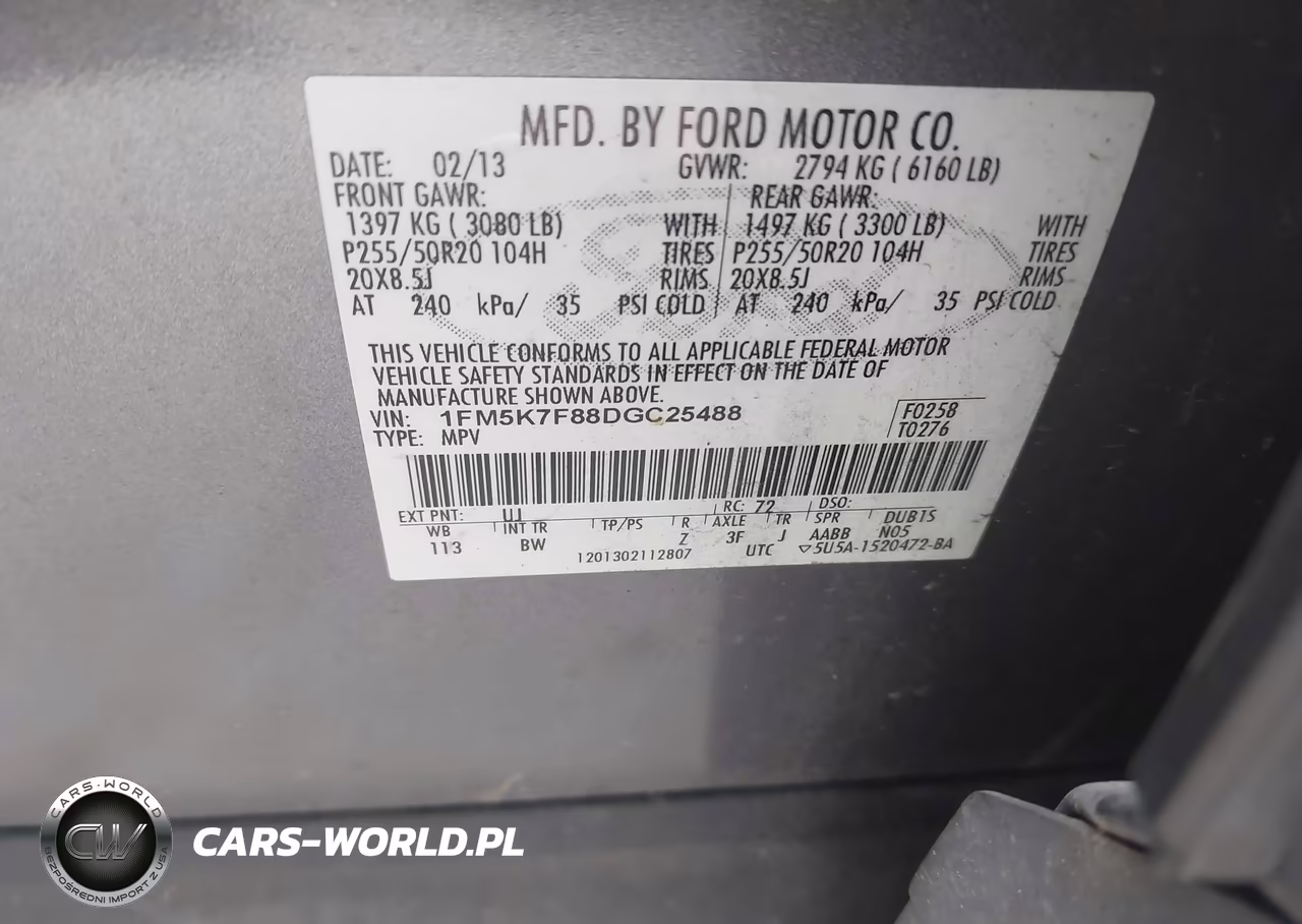 2013 Ford Explorer Limited VIN:1FM5K7F88DGC25488 - 9