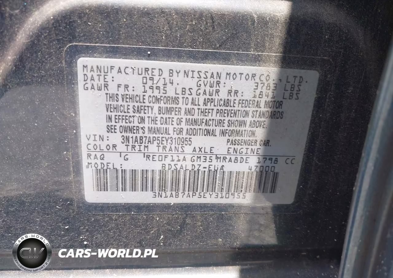 2014 Nissan Sentra Sv VIN:3N1AB7AP5EY310955 - 9