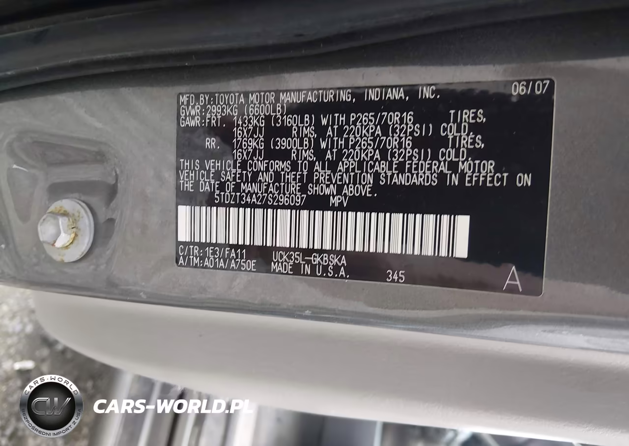 2007 Toyota Sequoia Sr5 V8 VIN:5TDZT34A27S296097 - 9