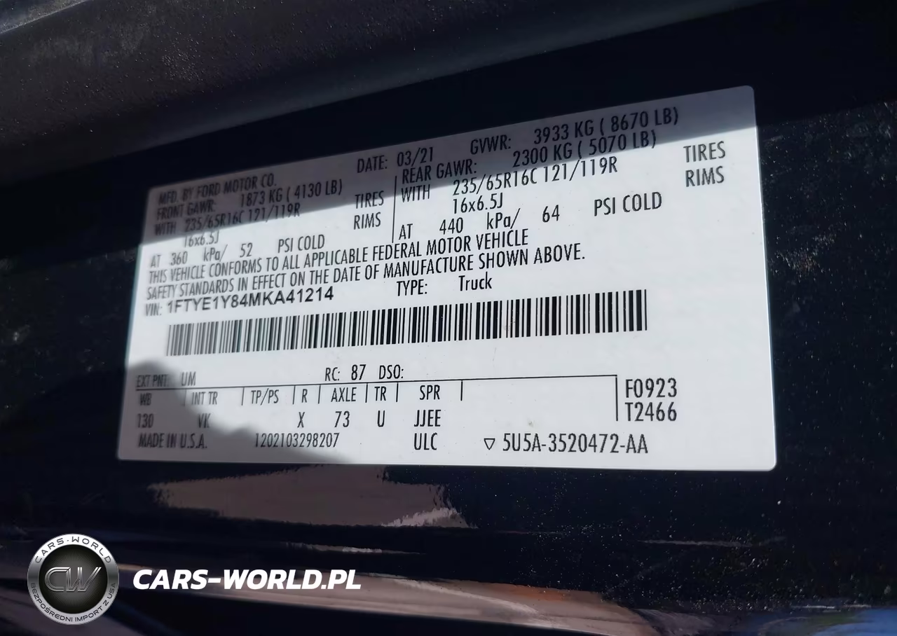 2021 Ford Transit-150 VIN:1FTYE1Y84MKA41214 - 4