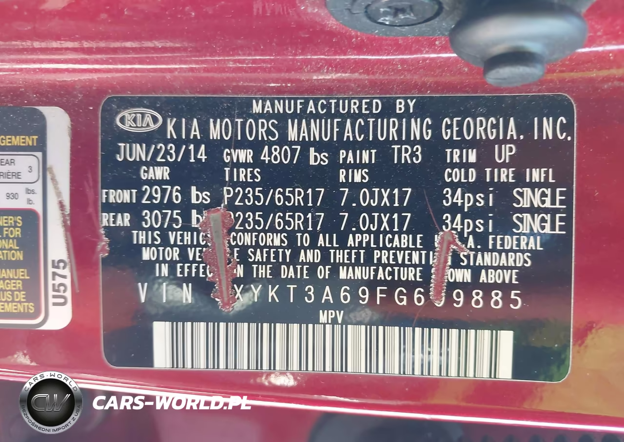 2015 Kia Sorento Lx VIN:5XYKT3A69FG609885 - 9