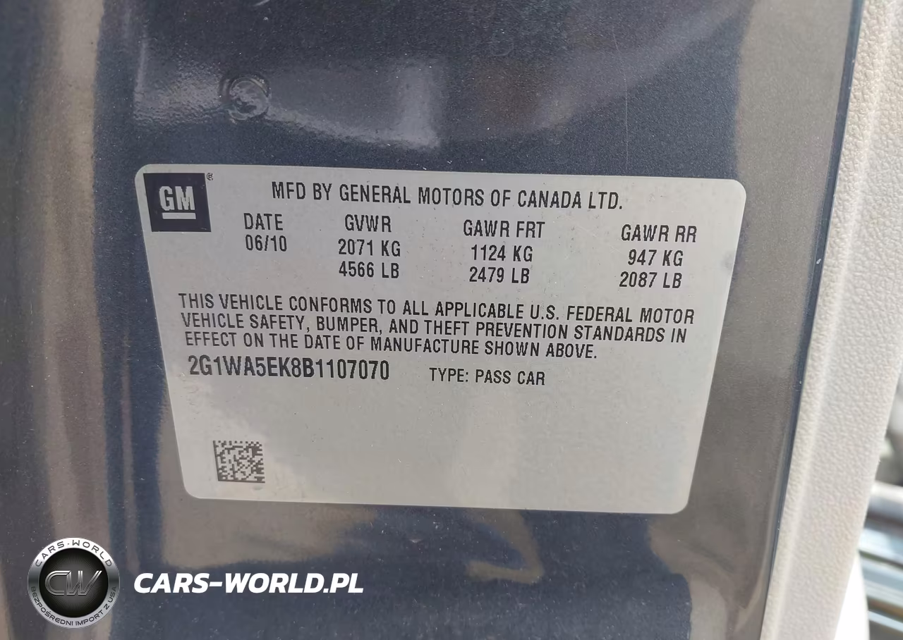 2011 Chevrolet Impala Ls VIN:2G1WA5EK8B1107070 - 9