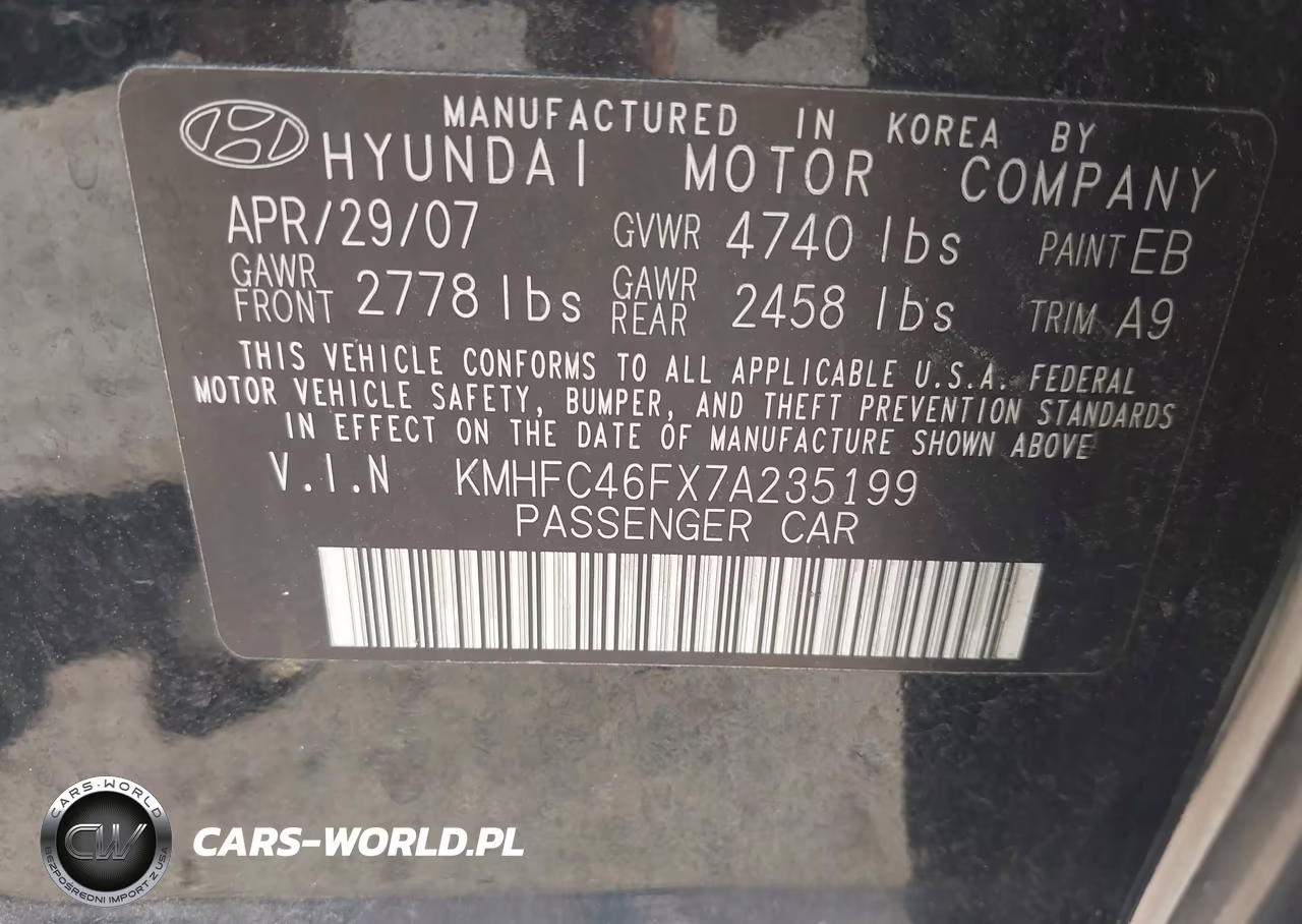 2007 Hyundai Azera Limited-Se VIN:KMHFC46FX7A235199 - 9