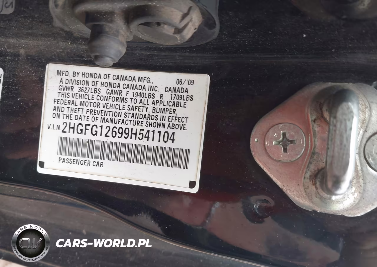 2009 Honda Civic Lx VIN:2HGFG12699H541104 - 9