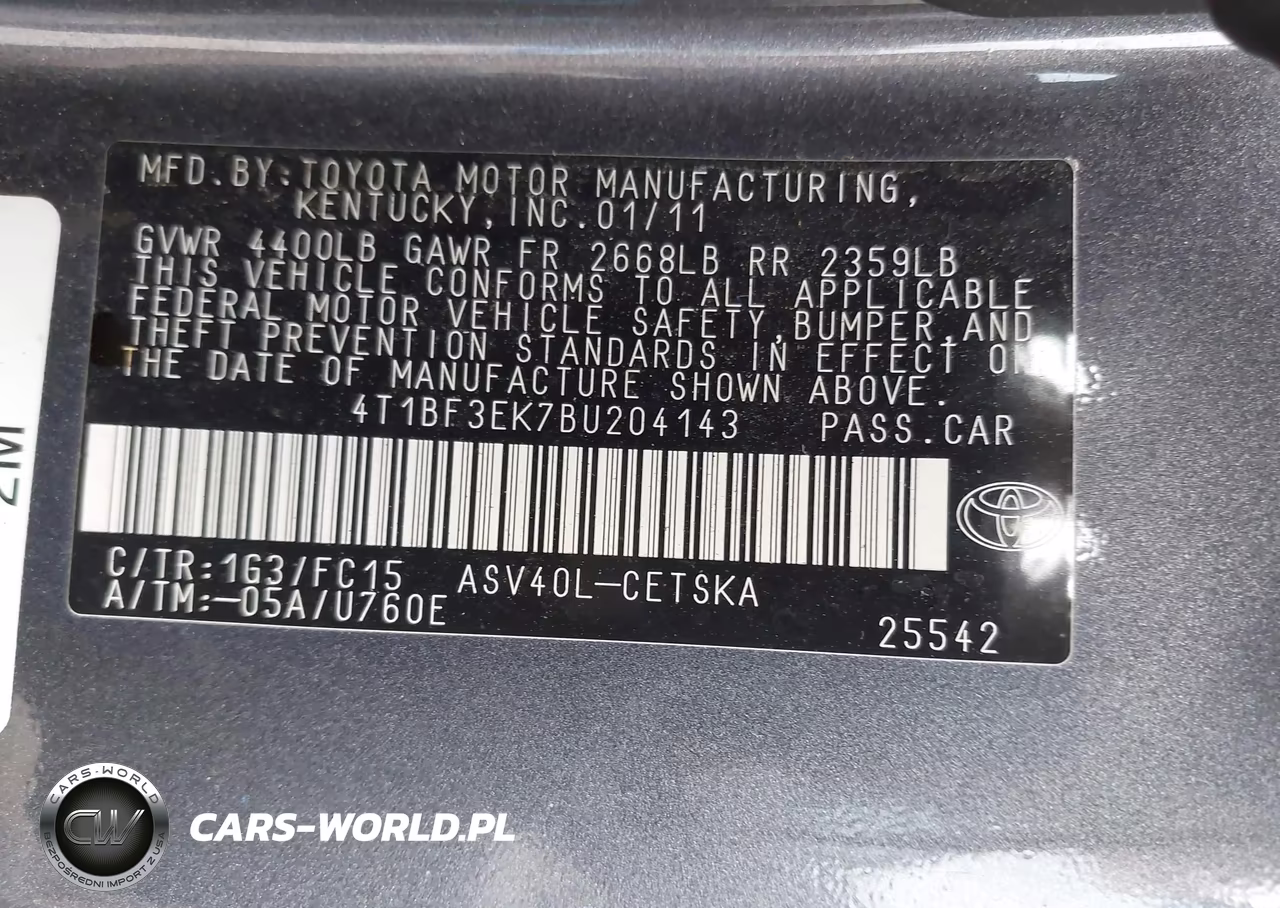 2011 Toyota Camry Se VIN:4T1BF3EK7BU204143 - 9