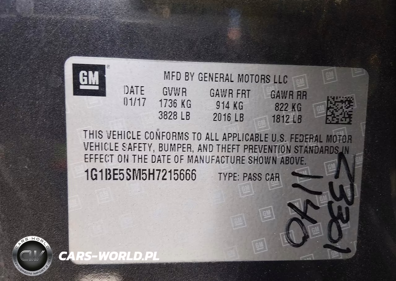 2017 Chevrolet Cruze Lt Auto VIN:1G1BE5SM5H7215666 - 9