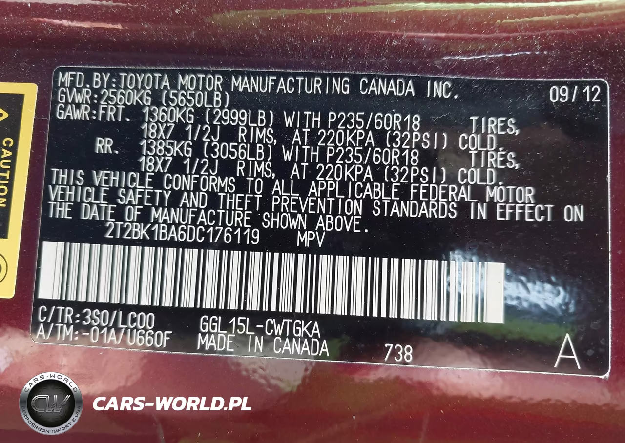 2013 Lexus Rx 350 VIN:2T2BK1BA6DC176119 - 9