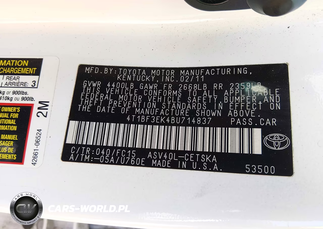 2011 Toyota Camry Se VIN:4T1BF3EK4BU714837 - 9