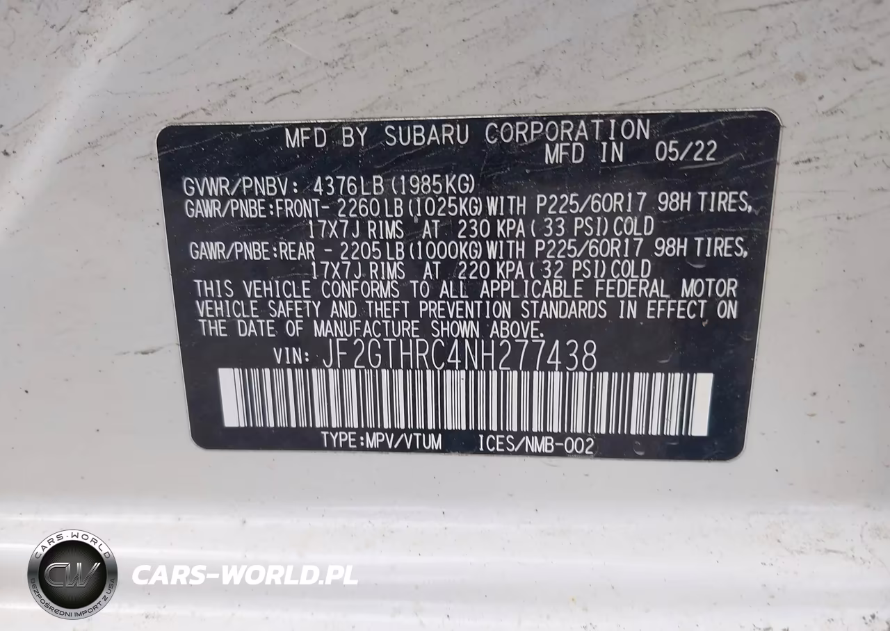 2022 Subaru Crosstrek Sport VIN:JF2GTHRC4NH277438 - 9
