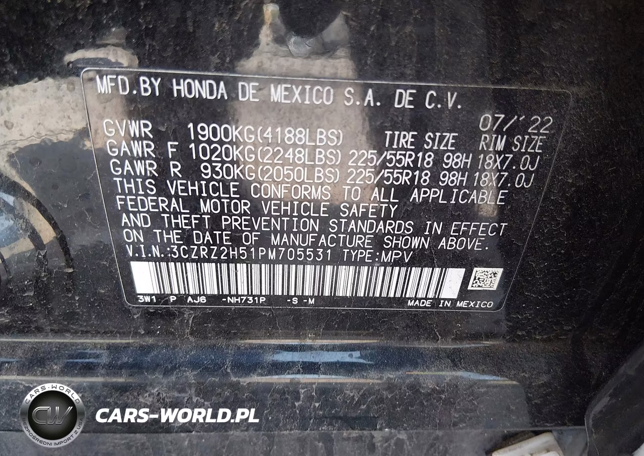 2023 Honda Hr-V Awd Sport VIN:3CZRZ2H51PM705531 - 9