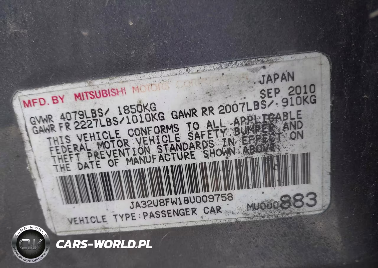 2011 Mitsubishi Lancer Gts VIN:JA32U8FW1BU009758 - 9