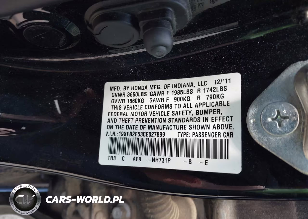 2012 Honda Civic Lx VIN:19XFB2F53CE027899 - 9