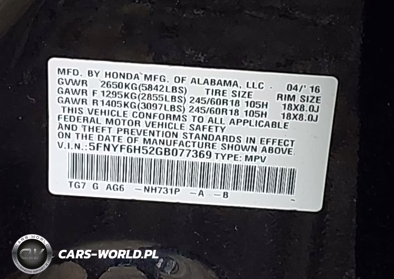 2016 Honda Pilot Ex-L VIN:5FNYF6H52GB077369 - 9