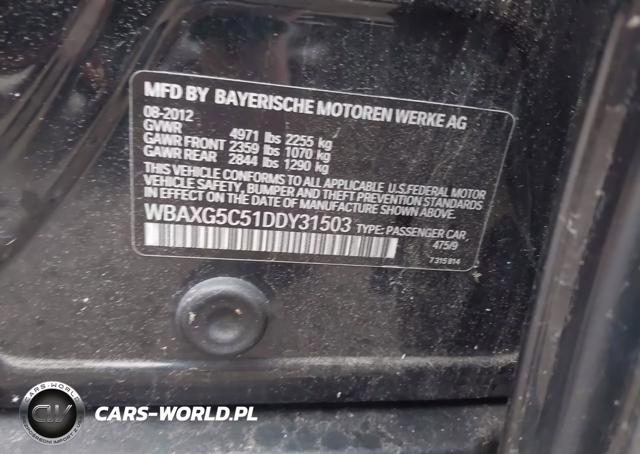 2013 BMW 528I VIN:WBAXG5C51DDY31503 - 9