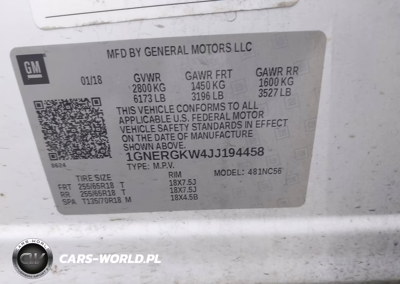 2018 Chevrolet Traverse 1Lt VIN:1GNERGKW4JJ194458 - 9