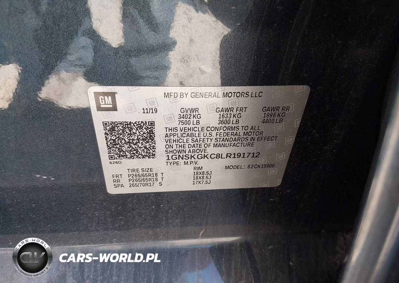 2020 Chevrolet Suburban 4Wd Ls VIN:1GNSKGKC8LR191712 - 9