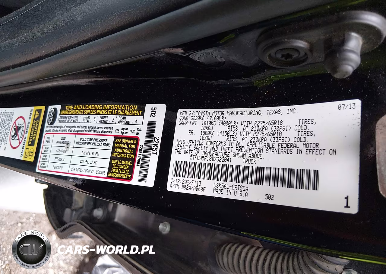 2013 Toyota Tundra Grade 5.7L V8 VIN:5TFUW5F18DX322041 - 9