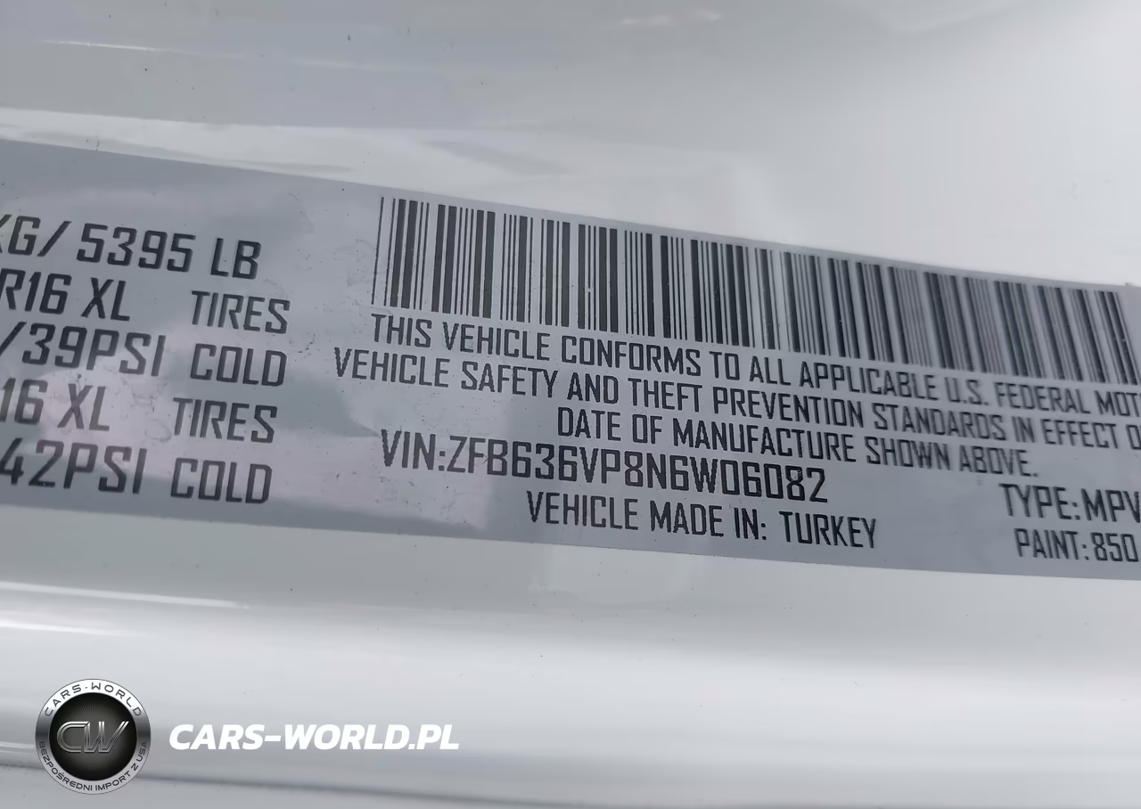 RAM PROMASTER VIN:ZFB636VP8N6W06082 - 9