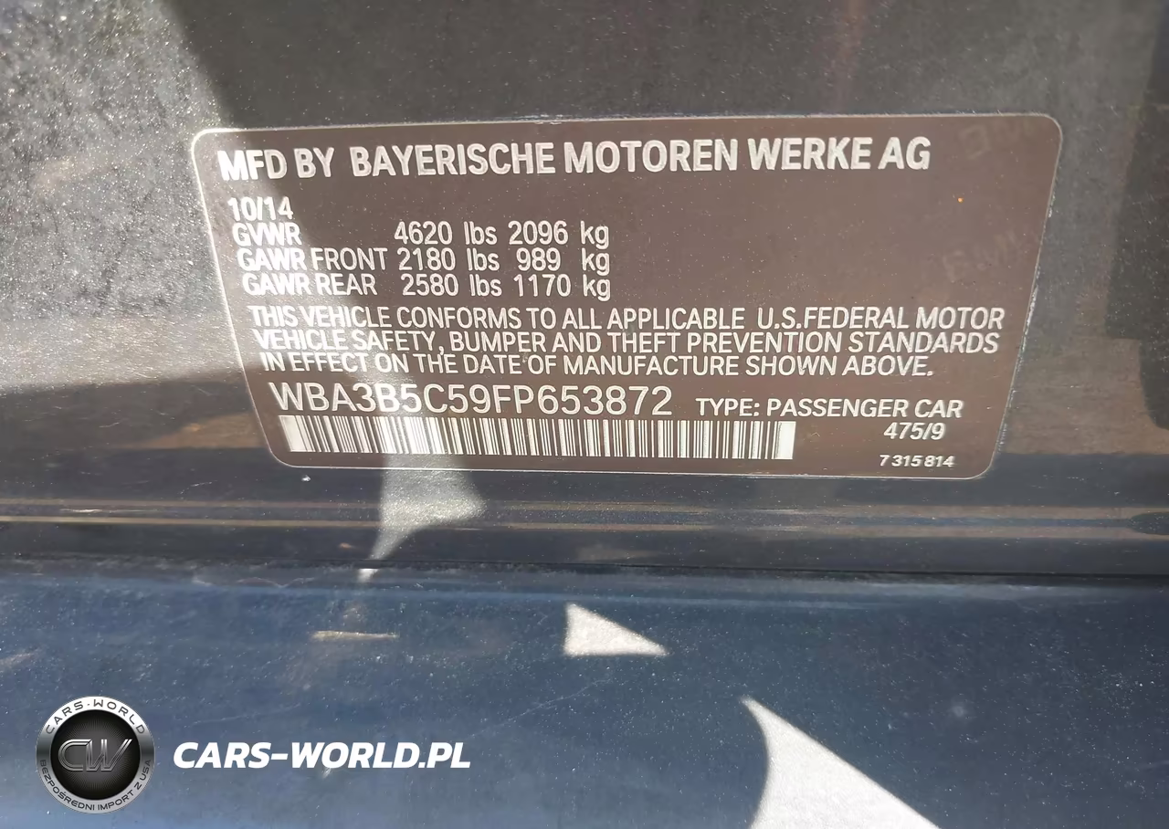 2015 BMW 328I xDrive VIN:WBA3B5C59FP653872 - 9